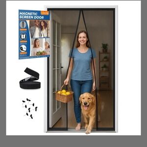 High-Density Magnetic Screen Door for Easy Access - Pet-Friendly Design, 32"x82"